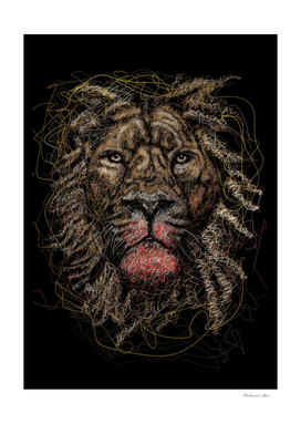 lion scribble art