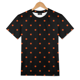 Halloween Orange Polka-dots on Black  Velvet