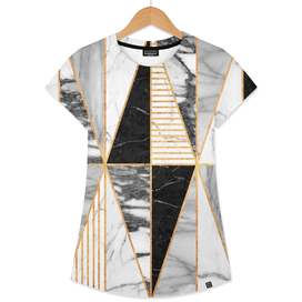 Marble Triangles - Black and White