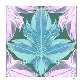maple leaf, lily, rhombuses, cages, lilac, blue