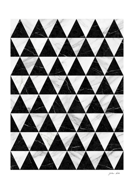 Marble Triangle Pattern - Black and White