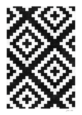 Urban Tribal Pattern No.17 - Aztec - Black and White