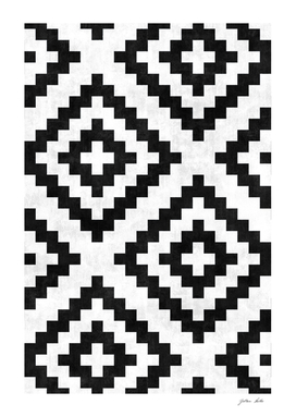 Urban Tribal Pattern No.18 - Aztec - Black and White