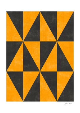 Geometric Triangle Pattern - Yellow, Grey