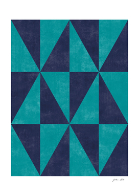 Geometric Triangle Pattern - Turquoise, Blue