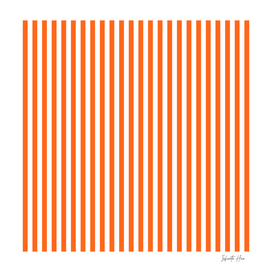 Neon Orange Small Vertical Stripes | Interior Design