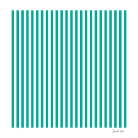 Persian Green Small Vertical Stripes | Interior Design