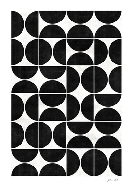 Mid-Century Modern Pattern No.3 - Black and White