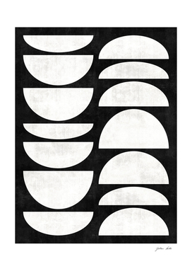 Mid-Century Modern Pattern No.8 - Black and White