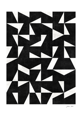 Mid-Century Modern Pattern No.10 - Black and White