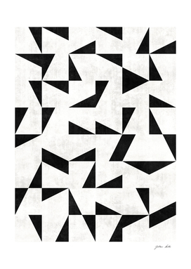 Mid-Century Modern Pattern No.11 - Black and White