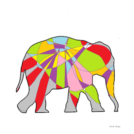 Stylized color blast elephant