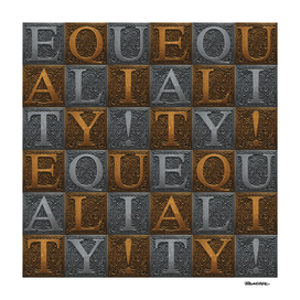 Equality Metal Letters Gold Silver Pattern