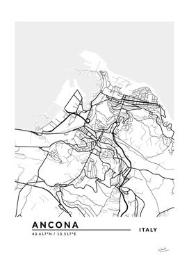 Ancona Italy City Map White