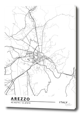 Arezzo Italy City Map White