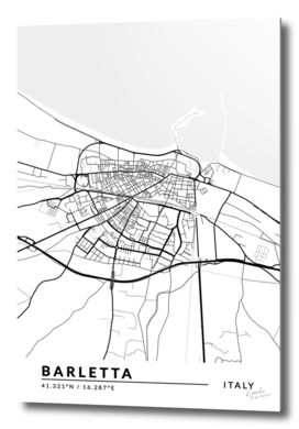 Barletta Italy City Map White