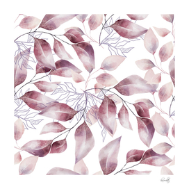 Winter rosegold leaves