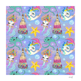 mermaid colorful pattern