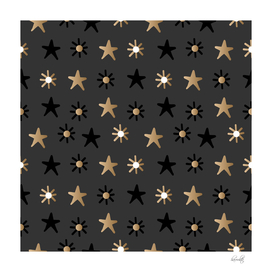 Black and gold stars