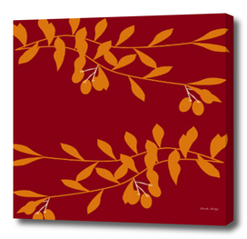 Olive branches on red