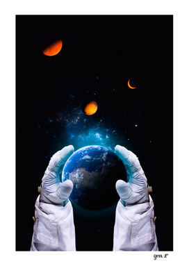 Planet Earth in Astronaut's Hands