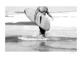 Surfer Black & White Vibes #1 #wall #art