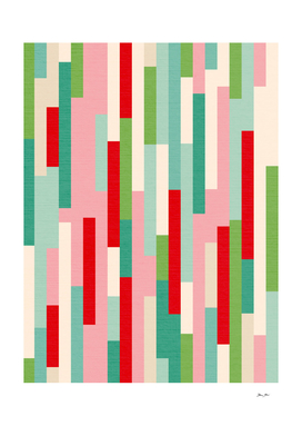 Retro red and green Lines pattern