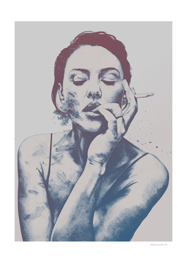 Monica Bellucci sexy portrait | smoking woman drawing | shd