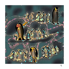 penguins. christmas, christmas lights, penguins in lights,