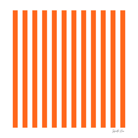 Neon Orange Medium Vertical Stripes | Interior Design