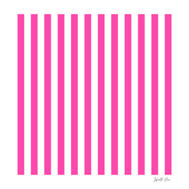 Neon Pink Medium Vertical Stripes | Interior Design