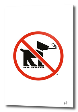 No smoking dogs on rollerblades