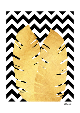 Golden tropical leaf 02