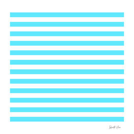 Neon Blue Medium Horizontal Stripes | Interior Design