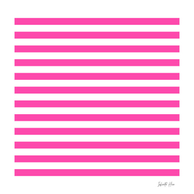 Neon Pink Medium Horizontal Stripes | Interior Design