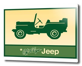 Vintage Green Jeep Print