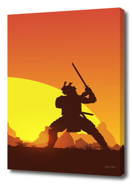 Samurai and sunset