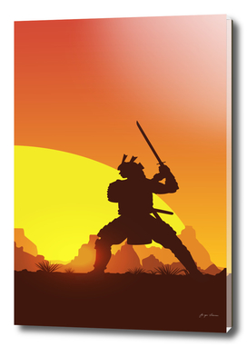 Samurai and sunset