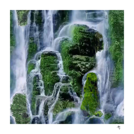 waterfall, cascades, greenery,