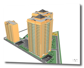 Architecture project 3d model vizualization building