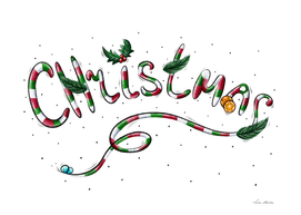 festive striped lettering christmas