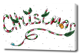 festive striped lettering christmas