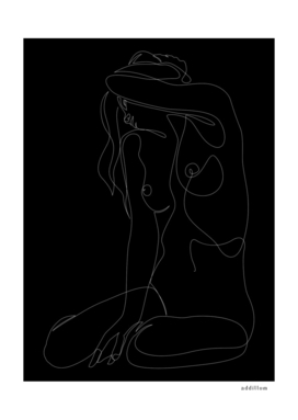seclusion - one line nude - black