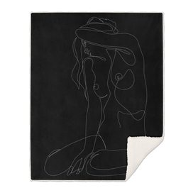 seclusion - one line nude - black