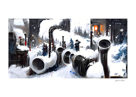 Pipes in the snow