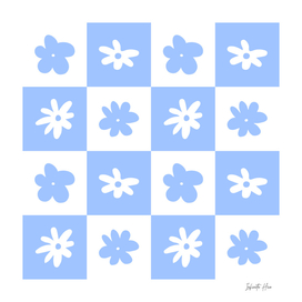 Pale Cornflower Blue Sixteen Flowers | Interior Design