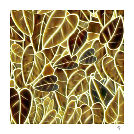 gold, leaves, frosted glass, glass morphism,