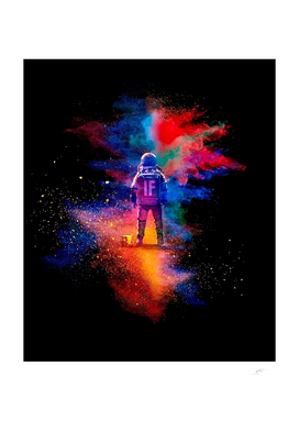 Colorful Galaxy Space Astronaut