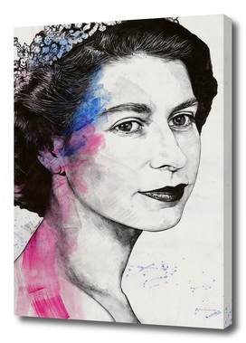 Queen Elizabeth II street art portrait