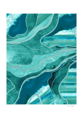 Soft Turquoise Teal Marble Agate Glam #1 #decor #art